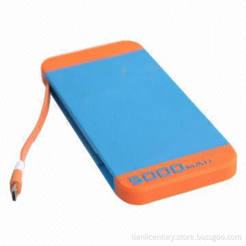 Fashionable and super-thin portable power bank with 5000mAh capacity, OEM and ODM orders welcomed